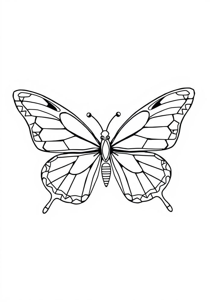 Desenho de Borboleta Geométrica para colorir