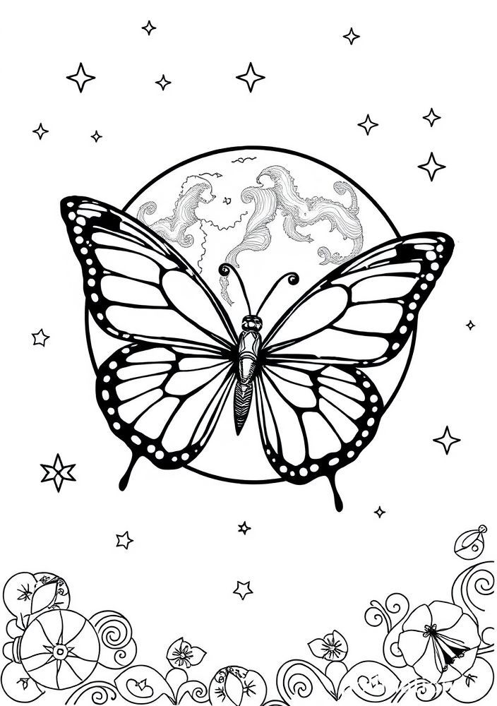 Desenho de Borboleta Lunar para Colorir