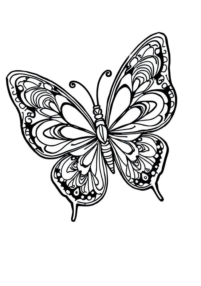 Desenho de Borboleta Mandala para colorir