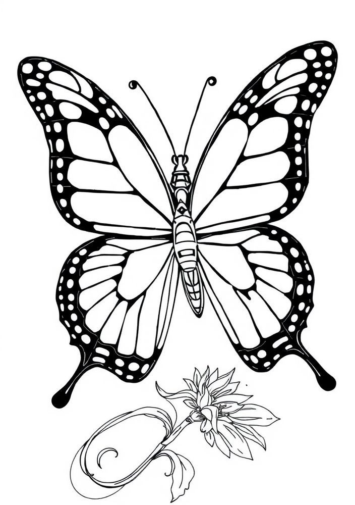 Desenho de Borboleta Realista para Colorir