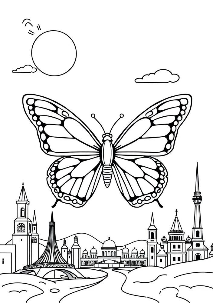 Desenho de Borboleta Viajante para Colorir