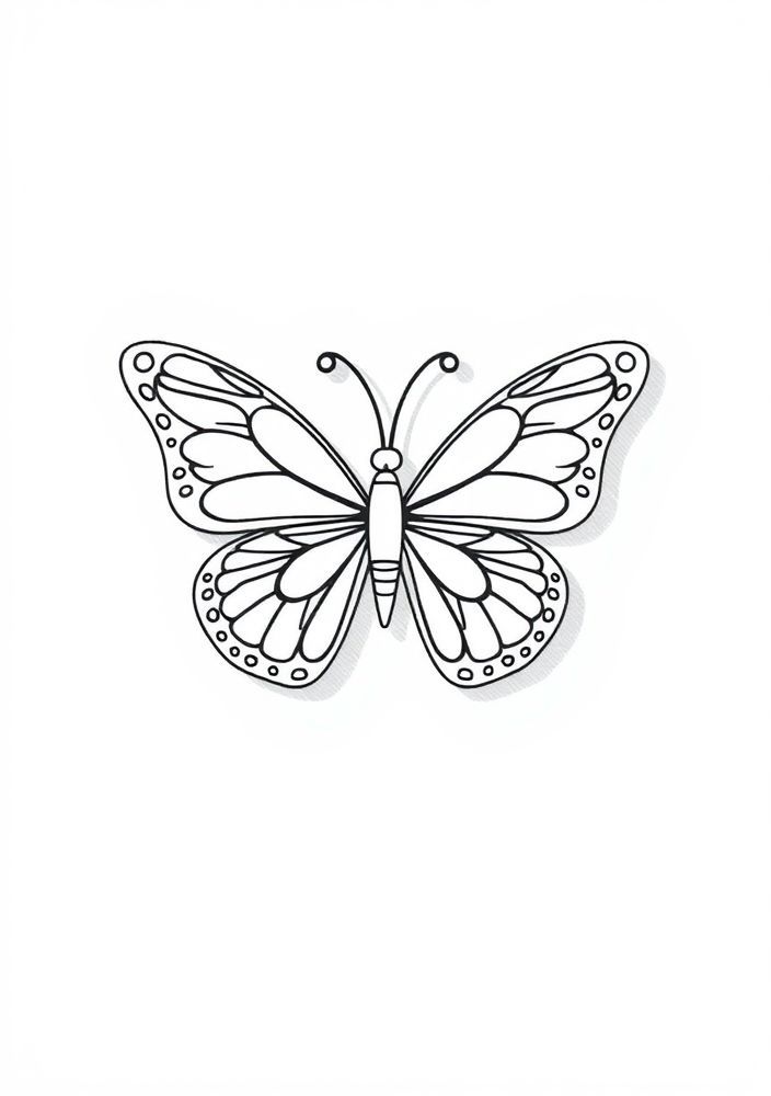 Desenho de Borboleta com Cores Sombreadas para Colorir