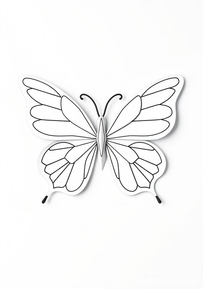 Desenho de Borboleta de Papel para Colorir