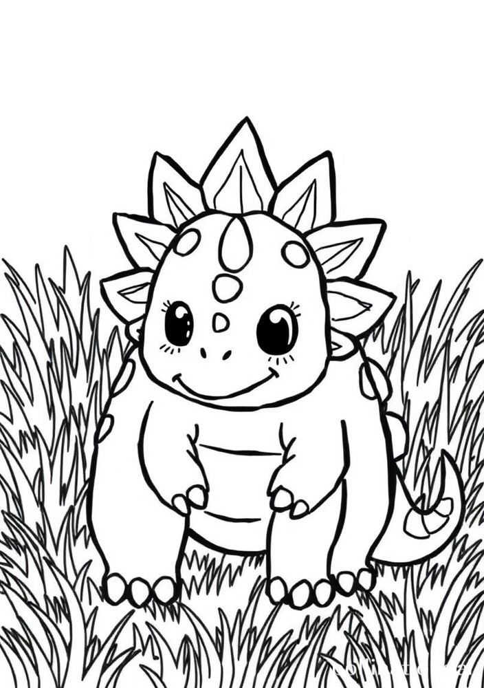 Desenho de Bulbasaur em um campo para colorir