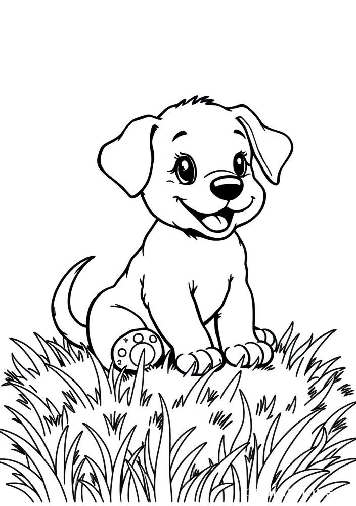Desenho de Cachorrinho Feliz para colorir