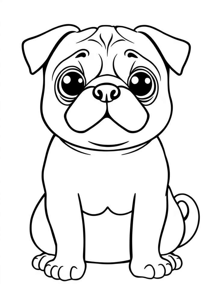 Desenho de Cachorro Pug para colorir