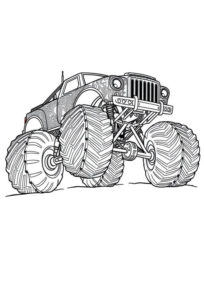 Desenho de Camião Monster Truck para Colorir