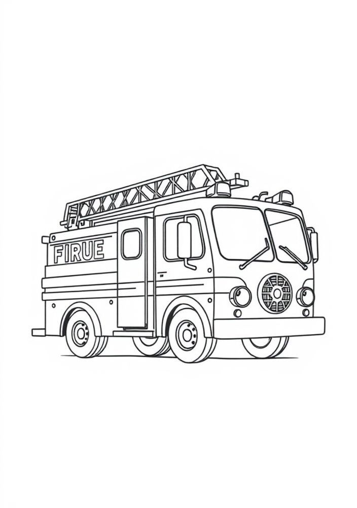 Desenho de Caminhão de Bombeiros para Colorir