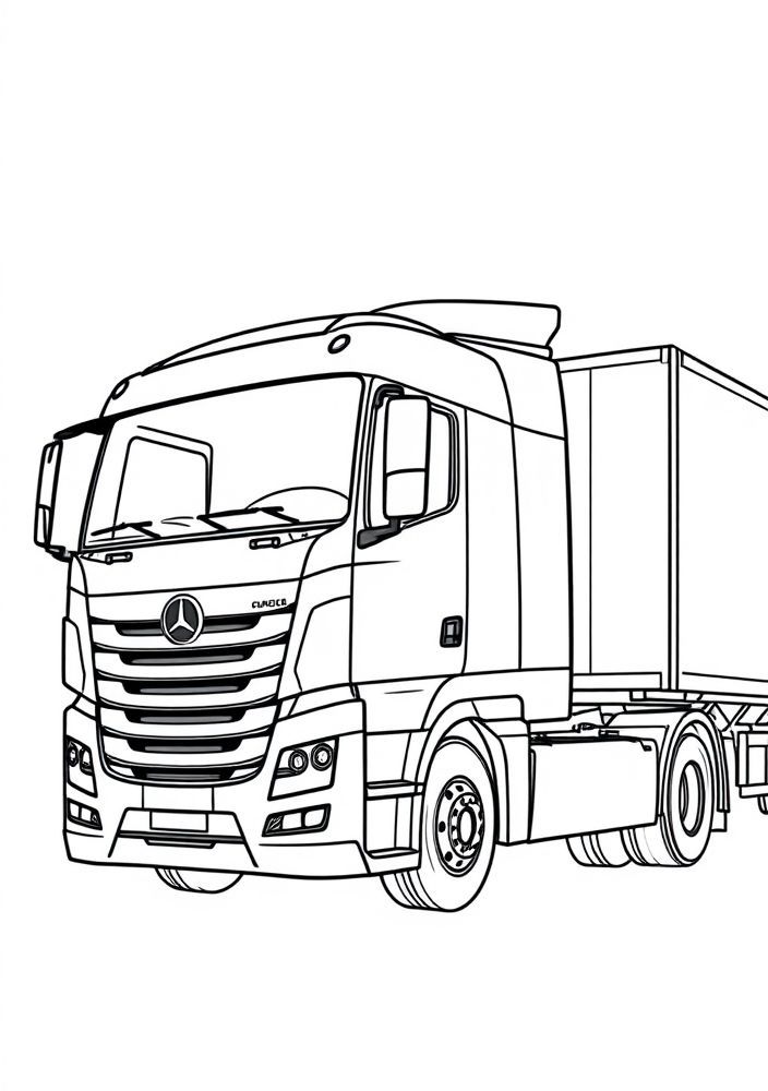 Desenho de Caminhão de Logística para Colorir