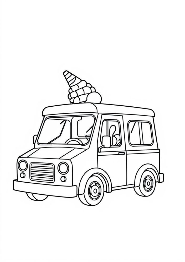 Desenho de Caminhão de Sorvete para colorir