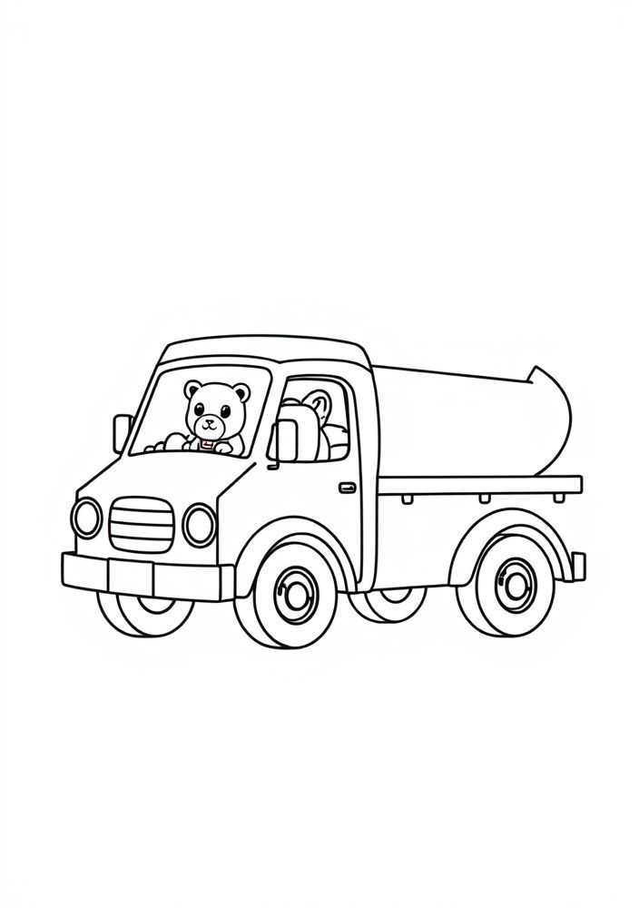 Desenho de Caminhão de Transporte de Animais para colorir