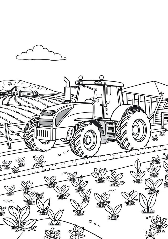 Desenho de Caminhão de Trator para Colorir