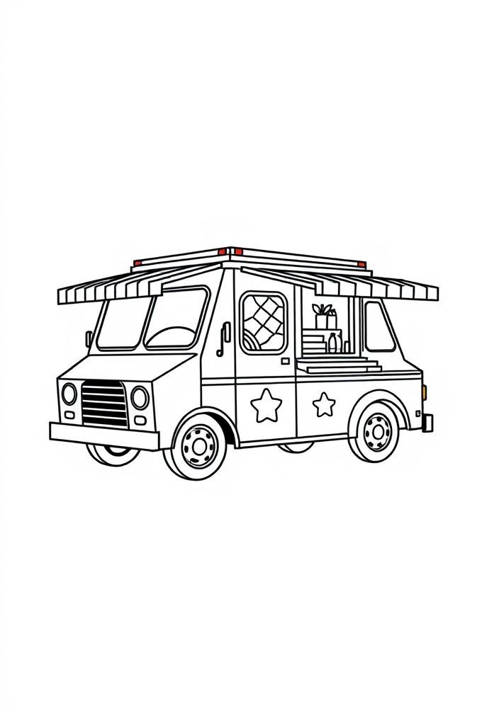 Desenho de Caminhão de Vendas Ambulantes para colorir