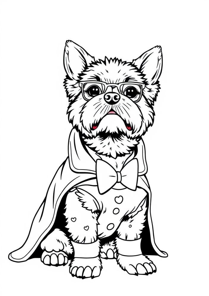 Desenho de Cão Fantasioso para colorir