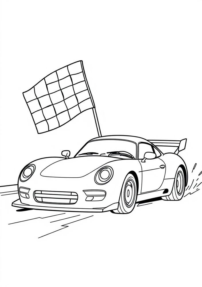Desenho de Carro de Corrida para colorir