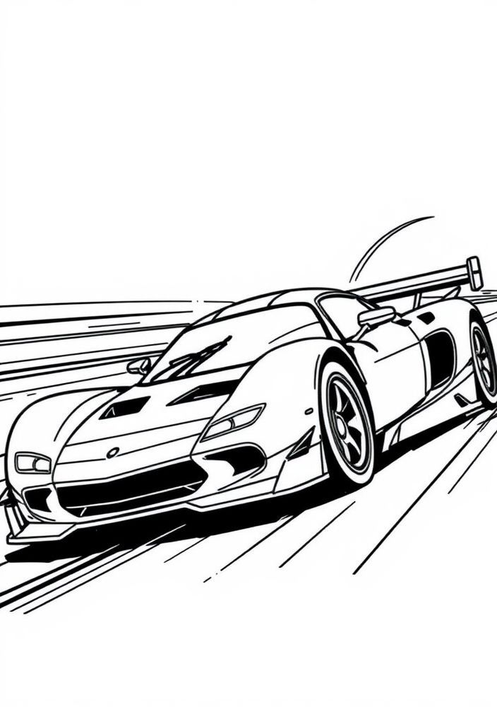 Desenho de Carro de Corrida para colorir