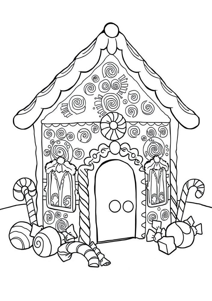 Desenho de Casinha de Gengibre para colorir