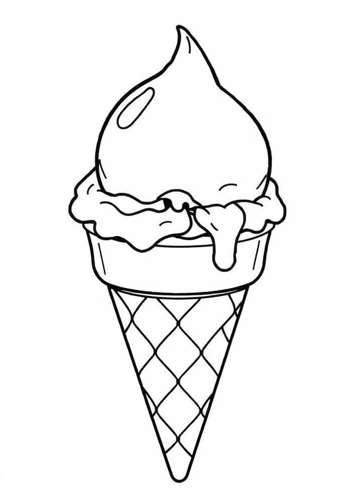 Desenho de Casquinha Dupla de Sorvete para colorir