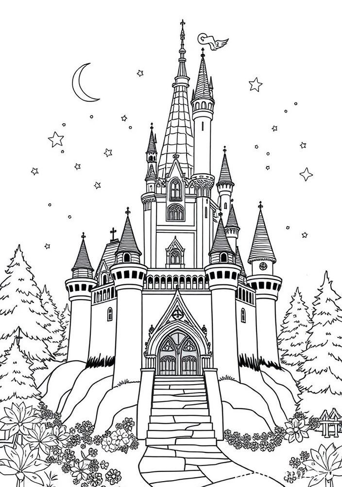 Desenho de Castelo encantado para colorir