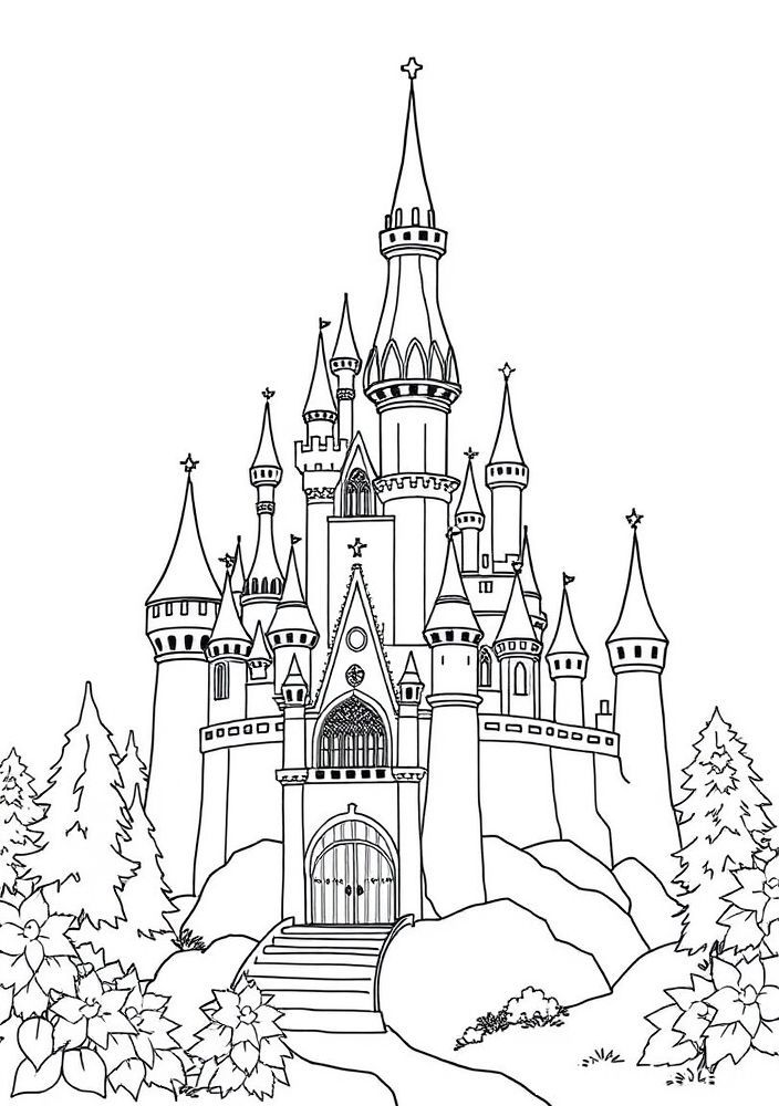 Desenho de Castelo encantado para colorir