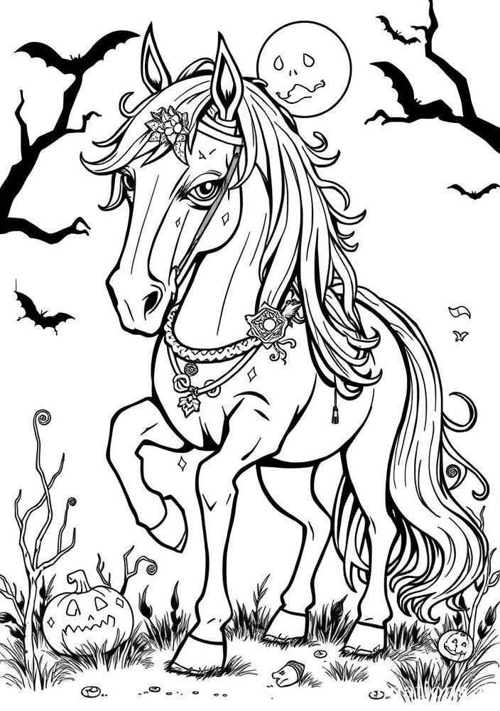 Desenho de Cavalo Fantasma para colorir