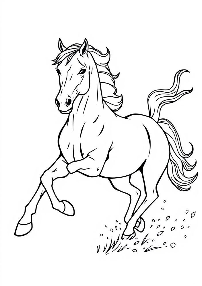 Desenho de Cavalo Galopando para Colorir