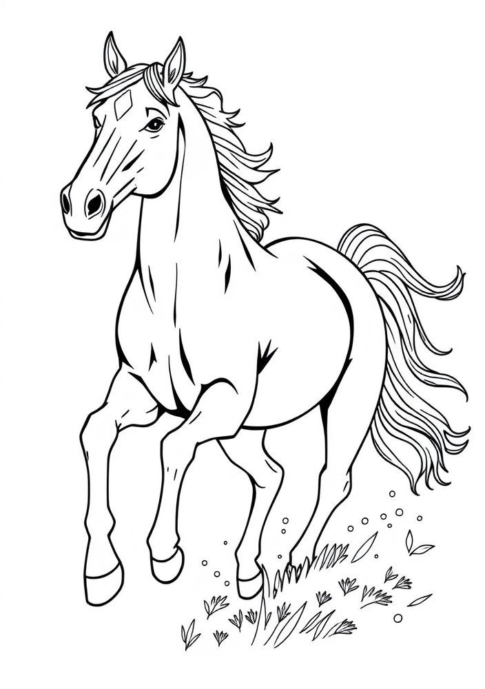 Desenho de Cavalo Galopando para Colorir