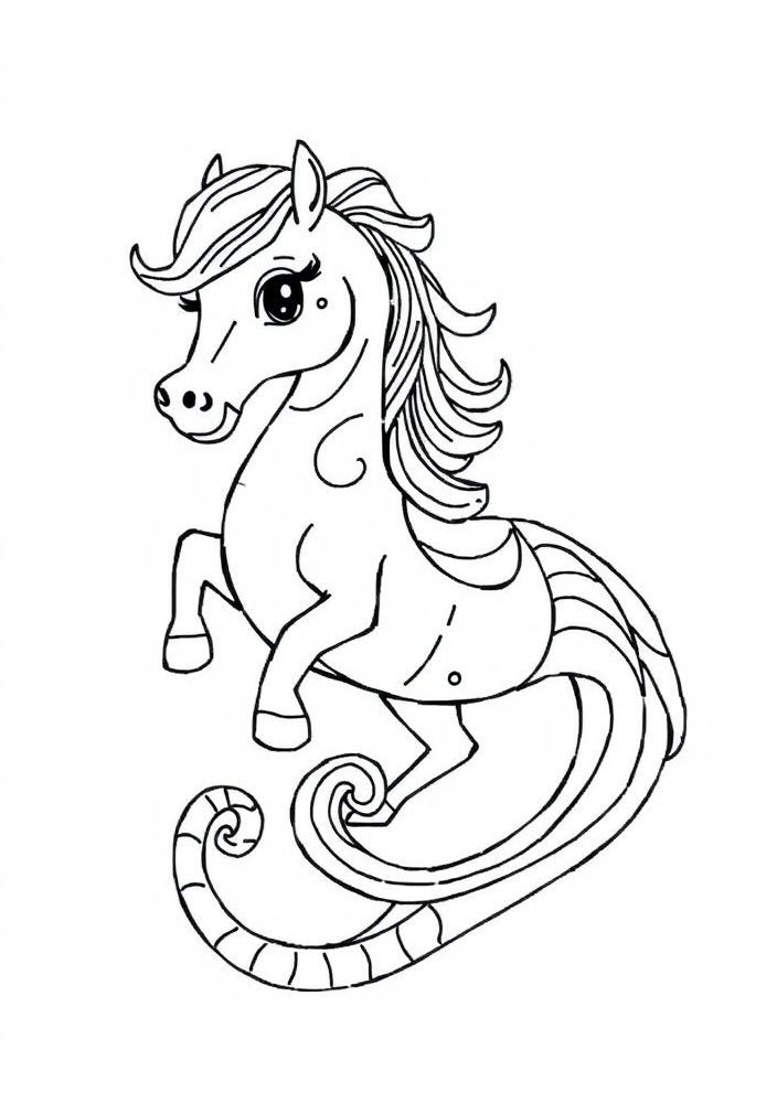 Desenho de Cavalo Marinho para colorir