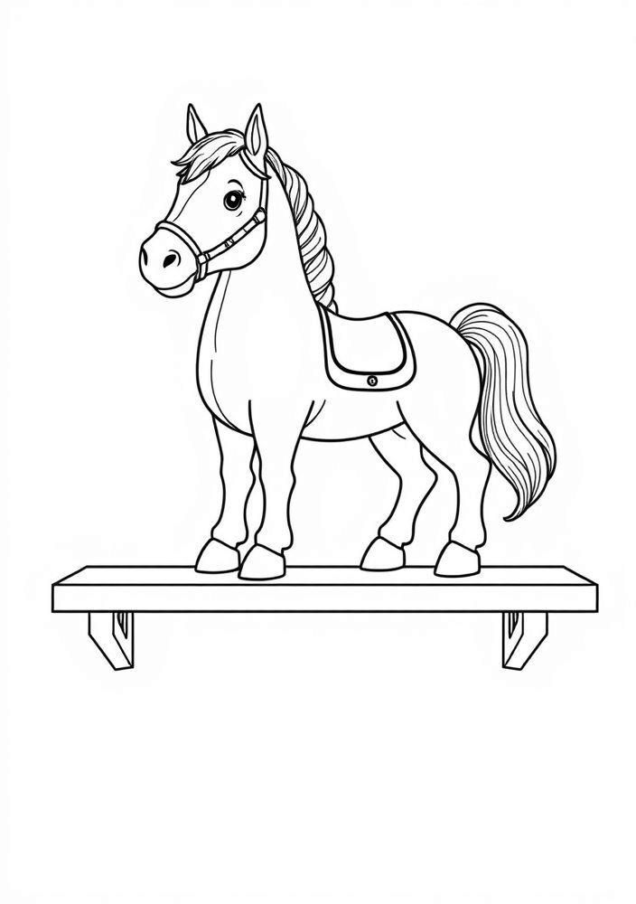 Desenho de Cavalo de Brinquedo para Colorir