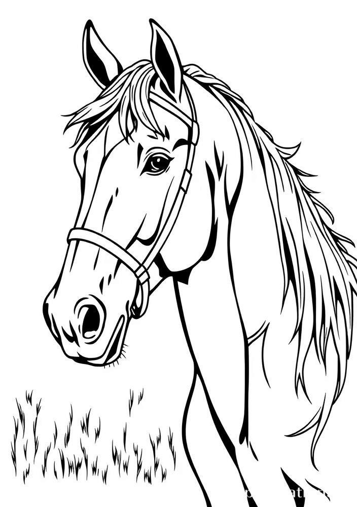 Desenho de Cavalo no Estilo Vintage para colorir