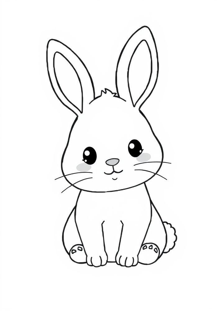 Desenho de Coelhinho Kawaii para colorir