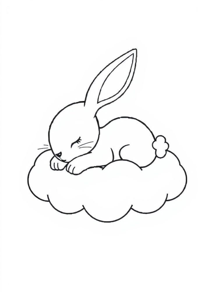 Desenho de Coelho Dorminhoco para Colorir
