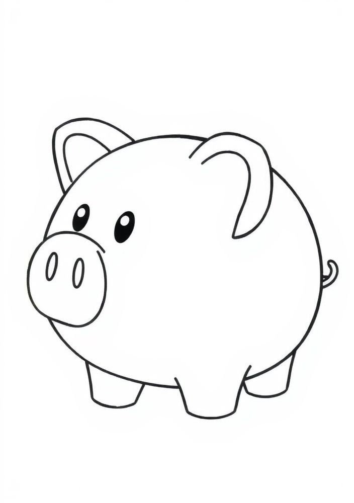Desenho de Cofrinho de Porquinho para colorir