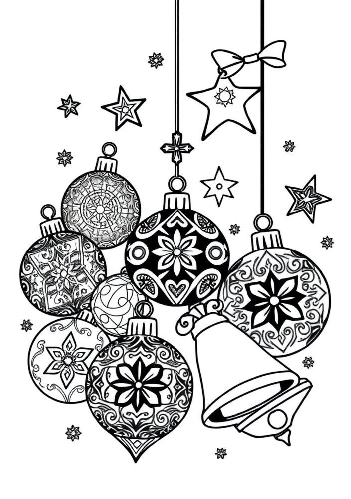 Desenho de Decoração de Natal para Colorir
