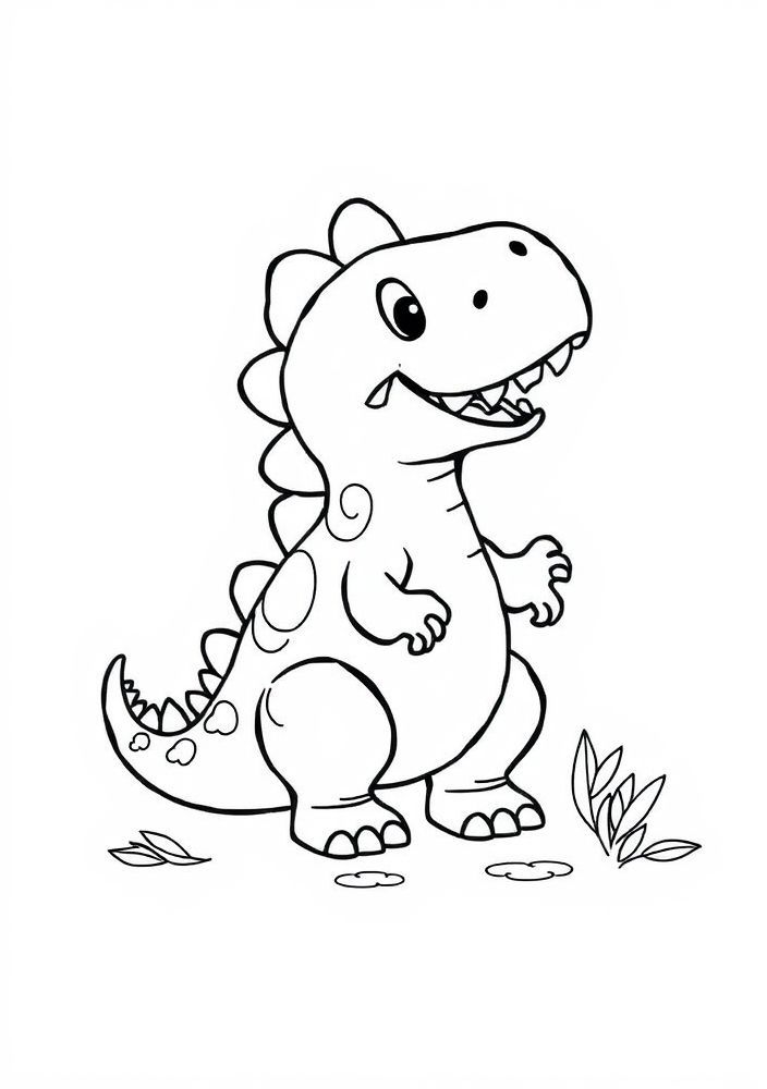 Desenho de Dinossauro Fofinho para colorir
