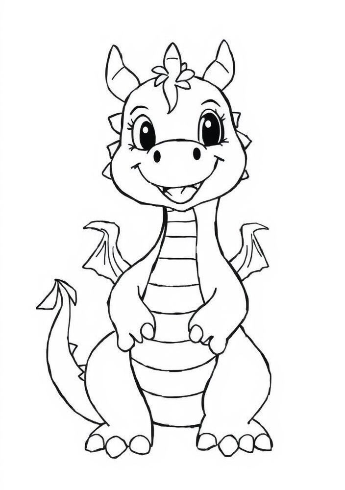 Desenho de Dragão Amigável para colorir