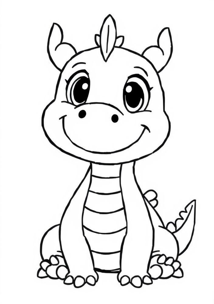 Desenho de Dragão Fofo para Colorir