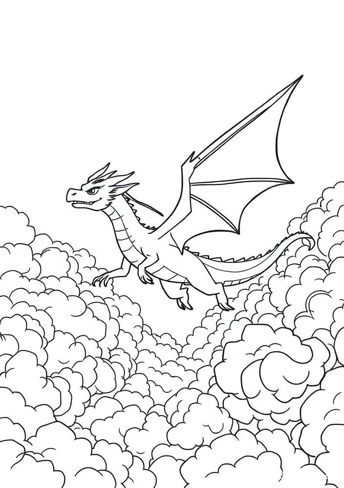 Desenho de Dragão Voador para colorir