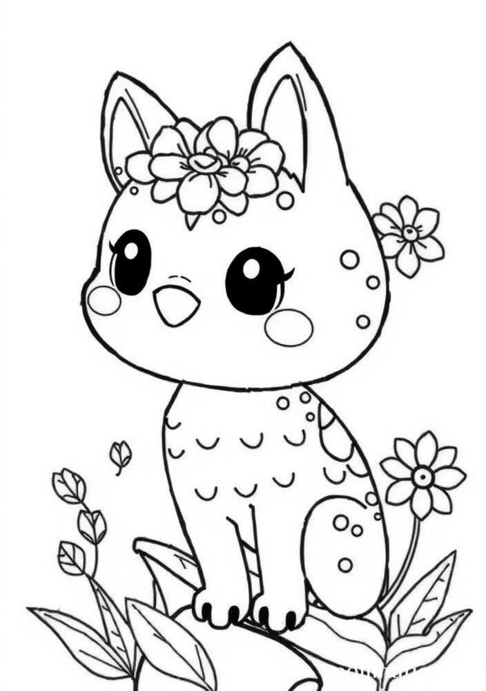 Desenho de Elemento da Natureza Kawaii para colorir