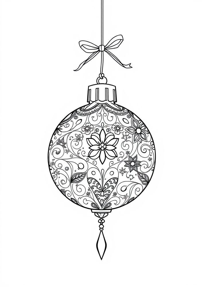 Desenho de Enfeite de Natal para Colorir