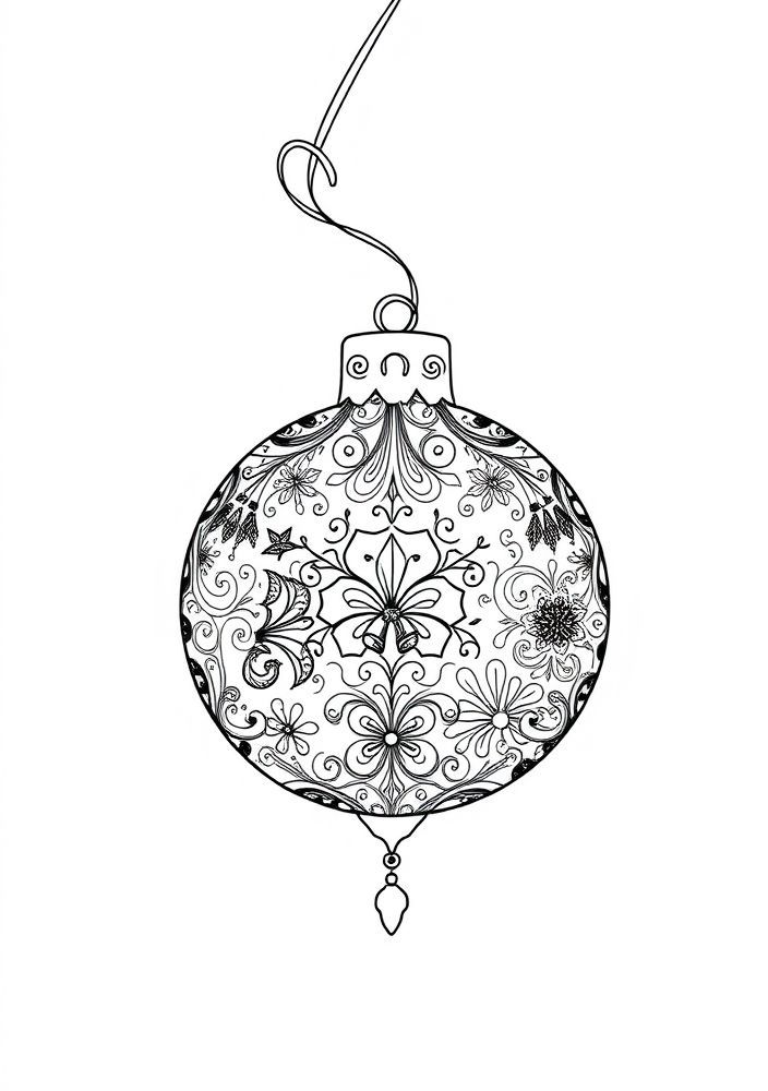 Desenho de Enfeite de Natal para Colorir