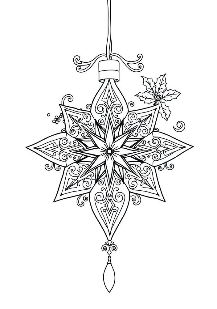 Desenho de Estrela de Natal para Colorir
