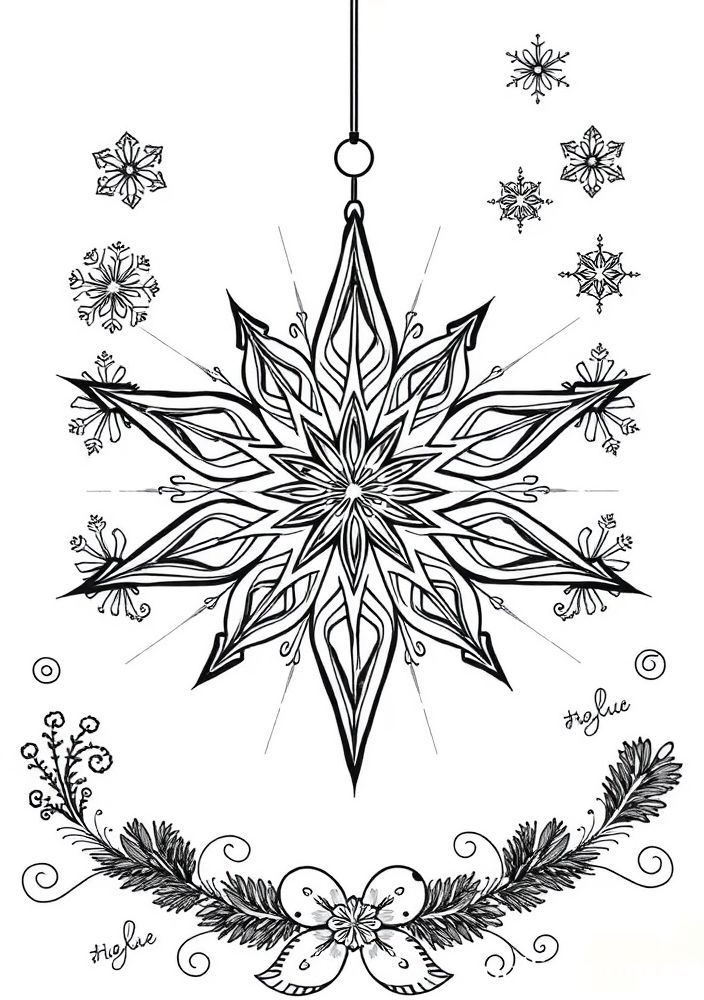 Desenho de Estrela de Natal para Colorir