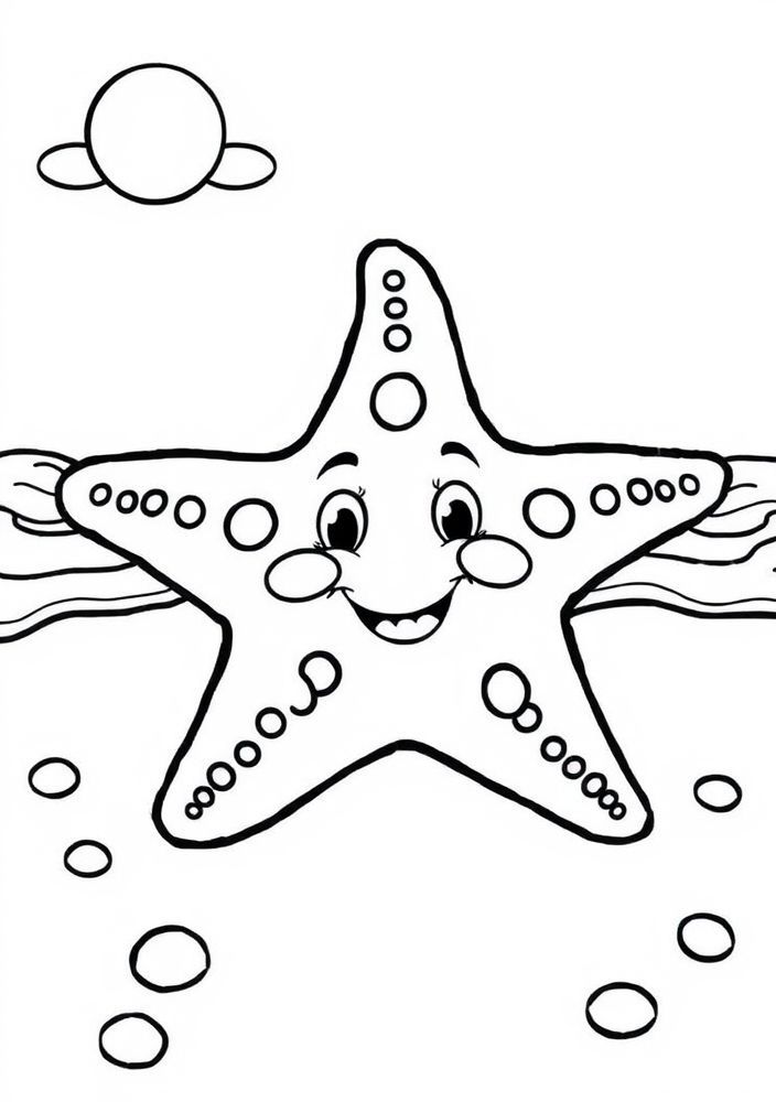 Desenho de Estrela do Mar Sorridente para colorir