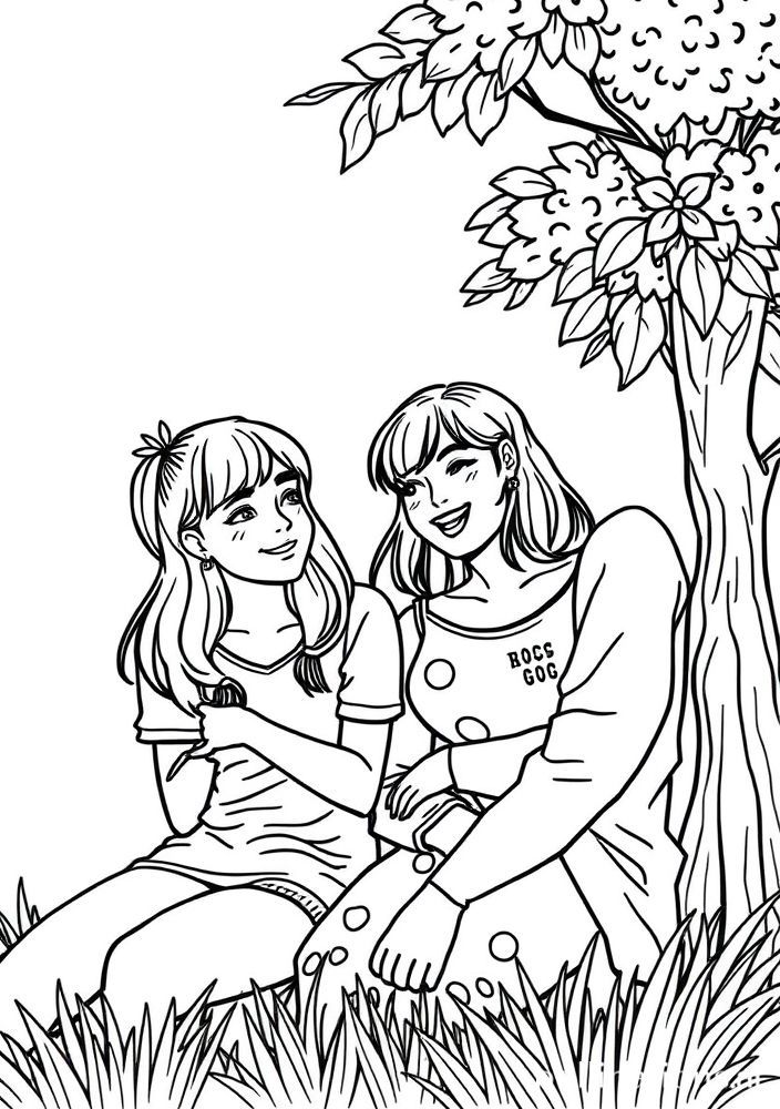 Desenho de Falante de Amigas para colorir