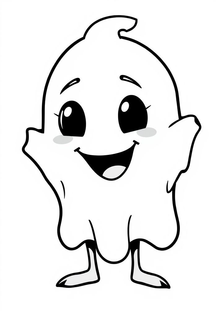 Desenho de Fantasma Alegre para Colorir