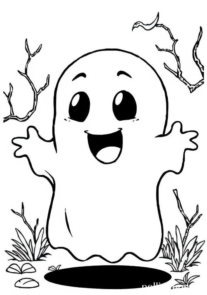 Desenho de Fantasma Amigável para colorir