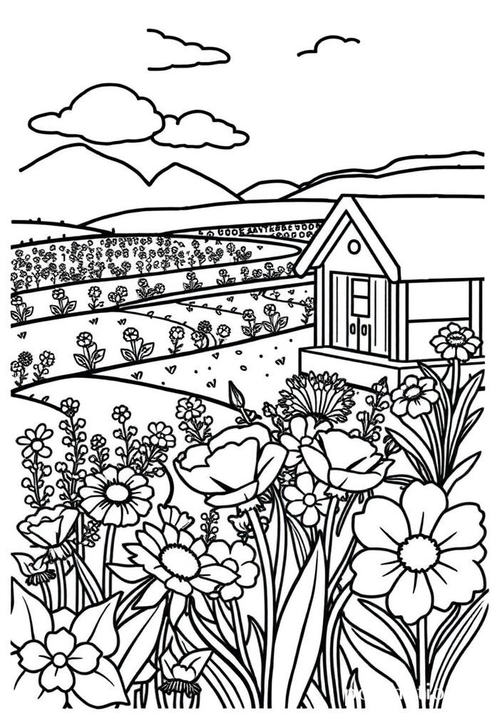 Desenho de Ferreira de flores para colorir