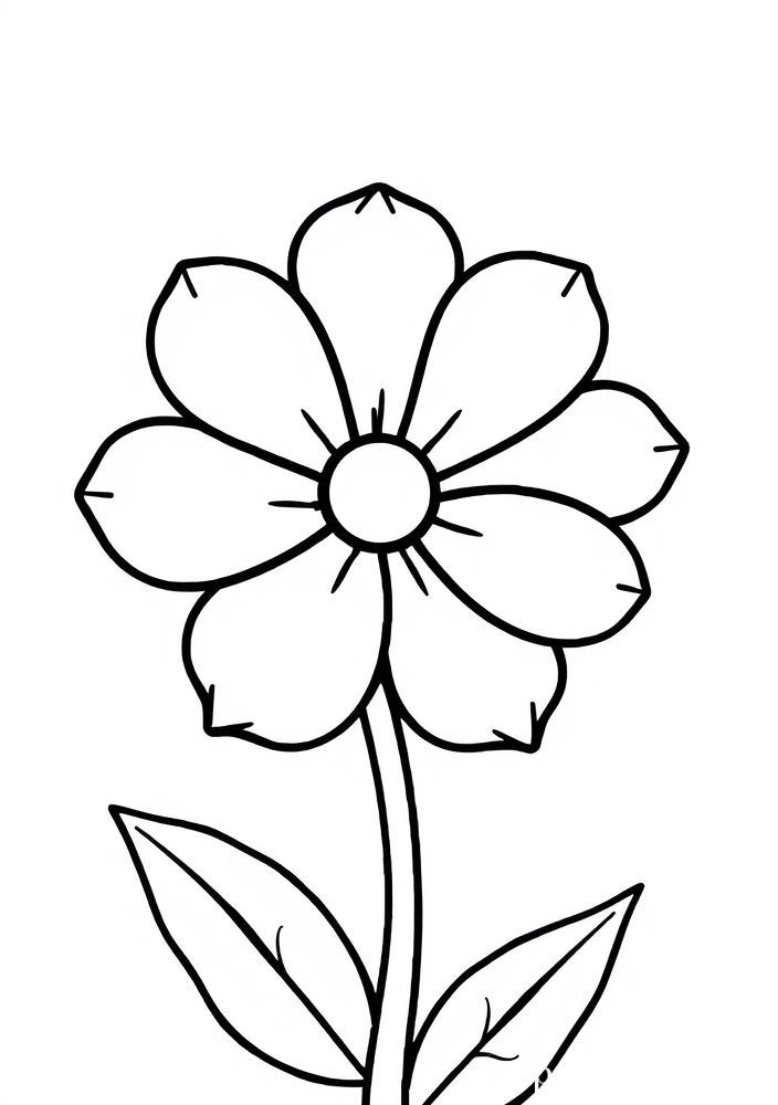 Desenho de Flor Kawaii para colorir