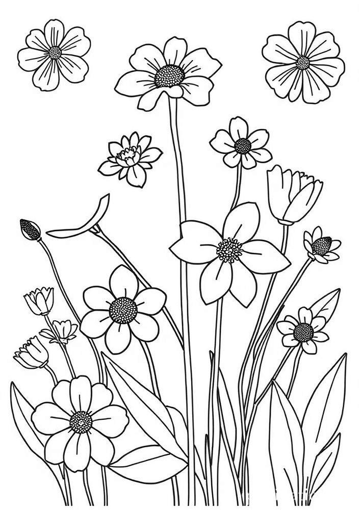 Desenho de Flores de Primavera para colorir